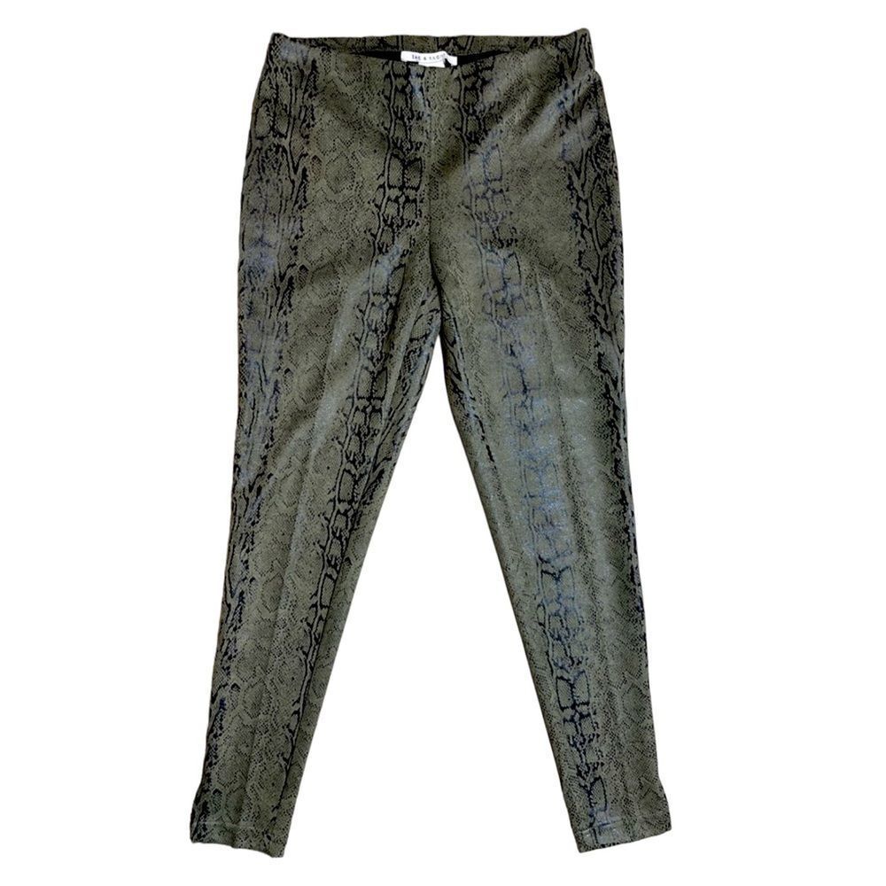 Zac & Rachel Womens Snake Print Pull On Pants Size Small